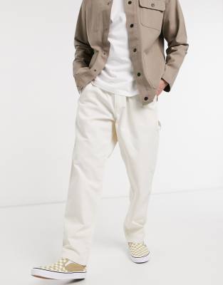 vans pants white