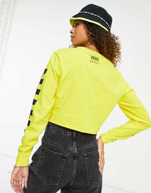 Yellow vans crop store top