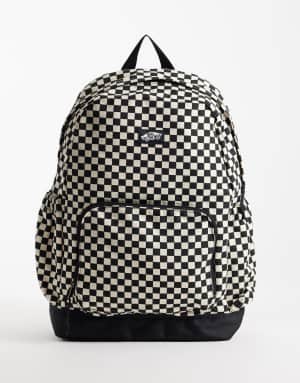 Vans New Skool checkerboard backpack in white and black