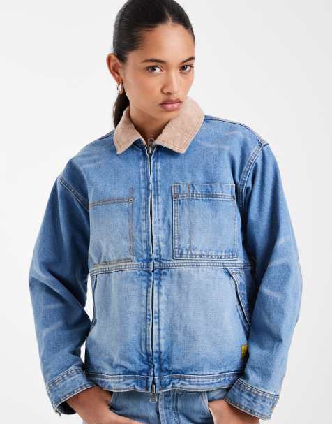 Vans Nicola cropped chore denim jacket - black in black - view 1
