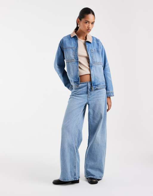 Vans Nicola cropped chore denim jacket - in blue denim, 2 of 4