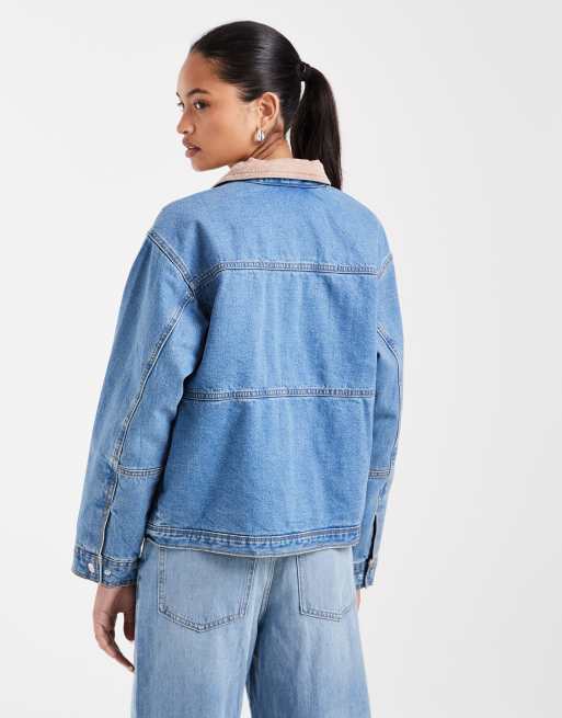 Vans Nicola cropped chore denim jacket - in blue denim, 4 of 4