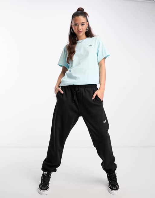 Vans – Niebieski T-shirt z logo po lewej stronie