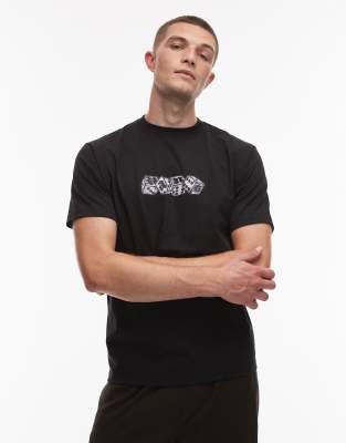 Vans - No Dice - T-Shirt in Schwarz mit mittigem Motiv-Logo