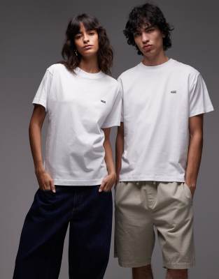 Vans - Normal geschnittenes T-Shirt in Weiß mit Logo auf der linken Brust