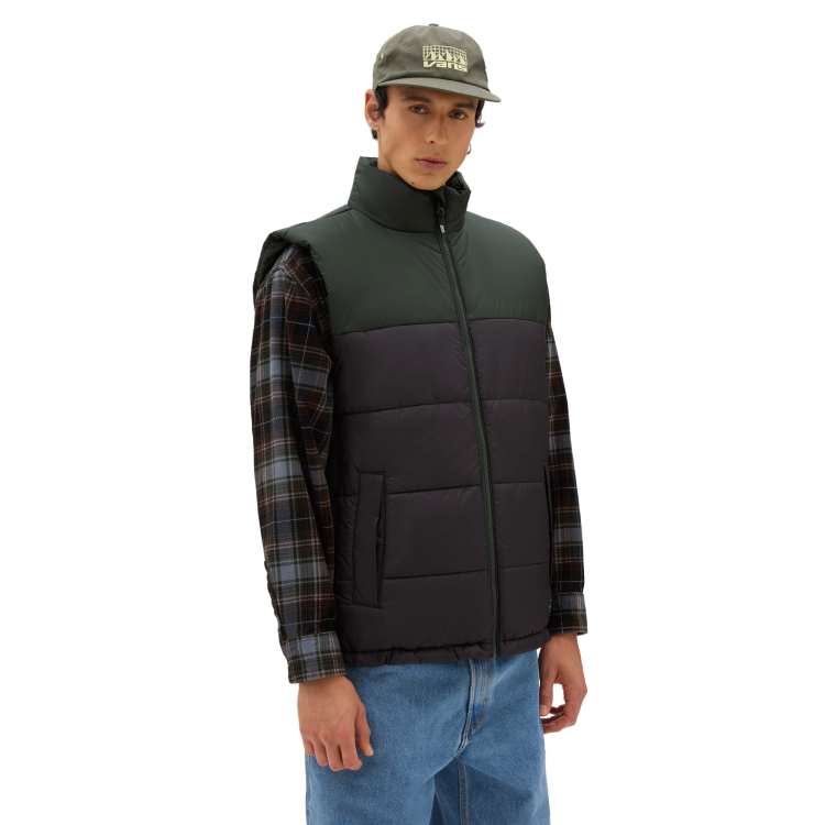 Cra wallonieShops Vans Vans Plaid Mix Varix Wc 1 Noir vert fonce Doudoune sans manches Norris MTE
