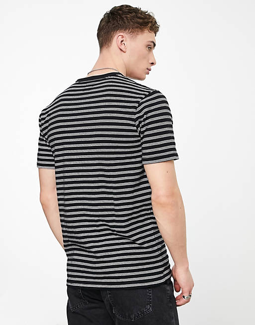  Vans Oakden stripe t-shirt in black/white 