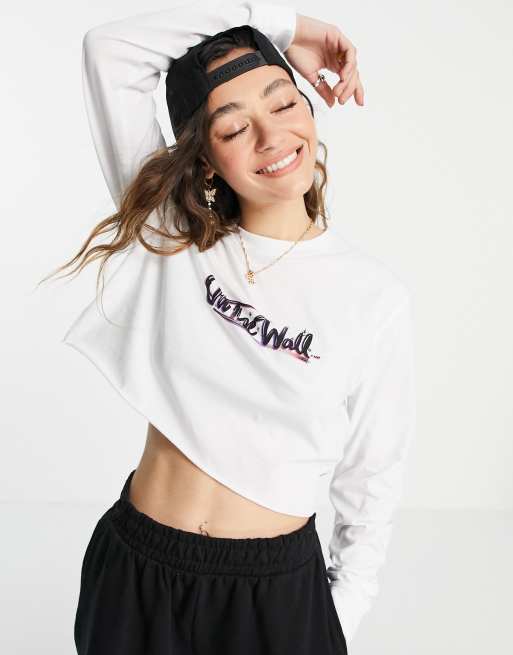 Black and white vans crop top best sale