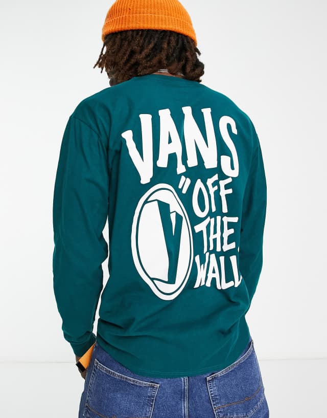 Vans 'Off The Wall' back print T-shirt in teal