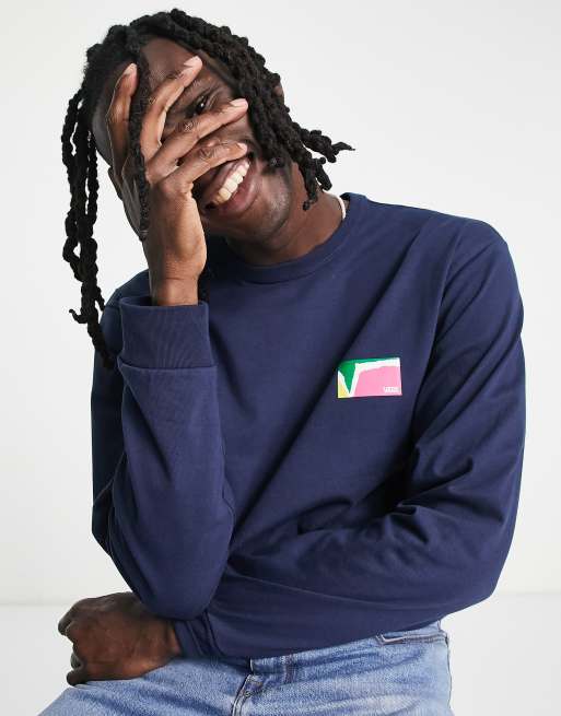 Vans - Off the Wall Box - Maglietta a maniche lunghe blu navy