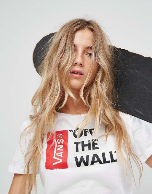 Vans Off The Wall Logo T Shirt In White ASOS