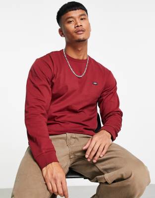 vans red long sleeve shirt