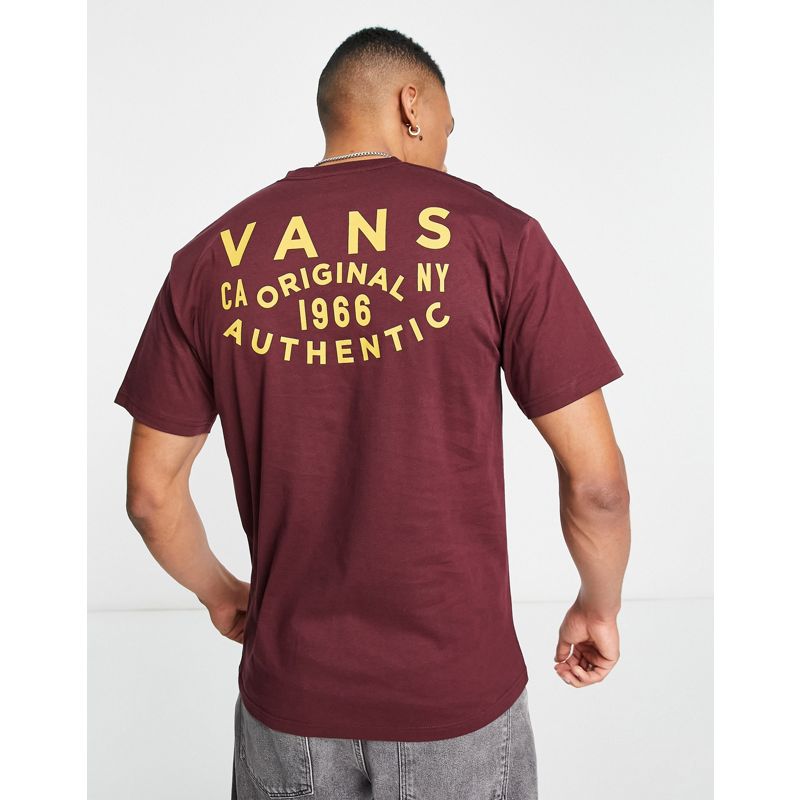 Vans – OG Patch – T-Shirt in Burgunderrot
