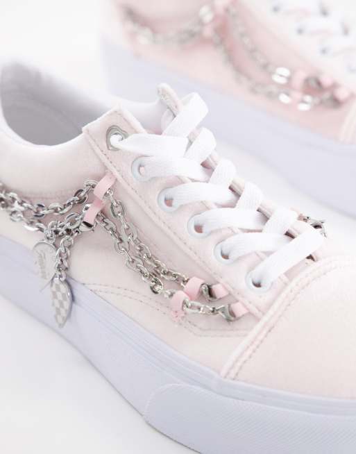 Vans blanche on sale avec une rose