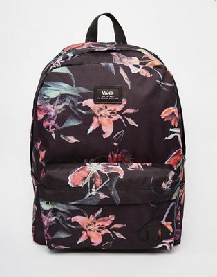 vans flower print backpack