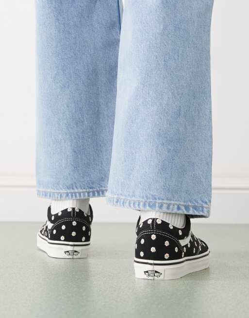 Vans - Old Skool - Baskets à broderies fleuries - Noir, 3 de 4