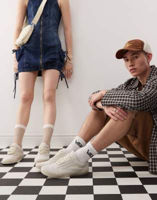 Vans - Old Skool - Baskets à lacets oversize - Blanc cassé