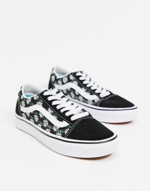 Vans Old Skool Baskets motif fleurs Noir