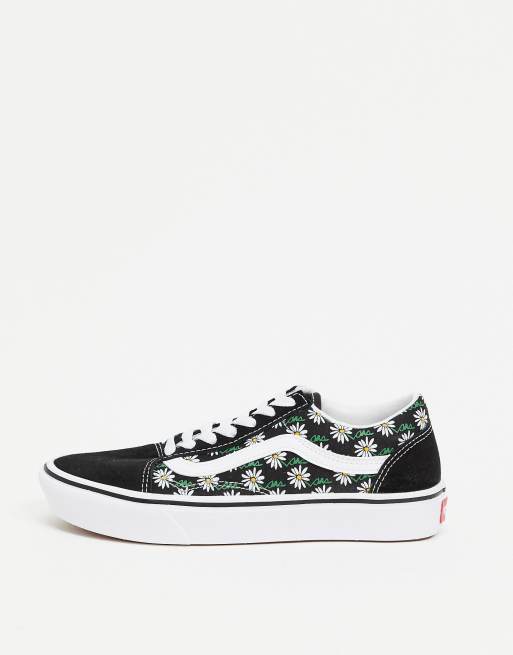 Vans noir cheap avec fleur