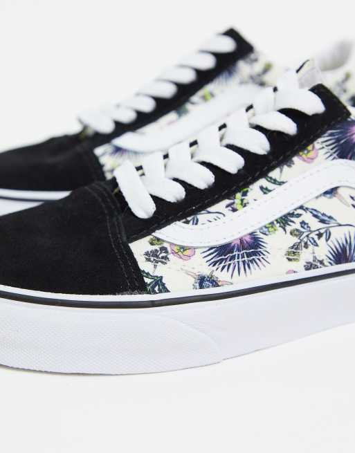 Vans old skool 2025 femme noir et bleu