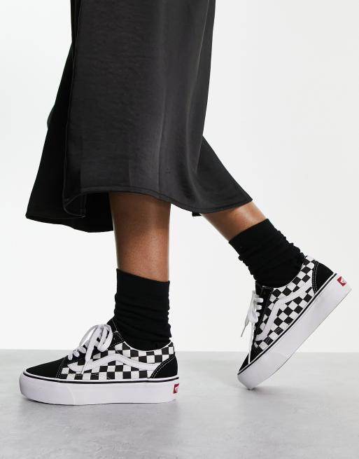 Vans damier noir et blanc clearance lacet