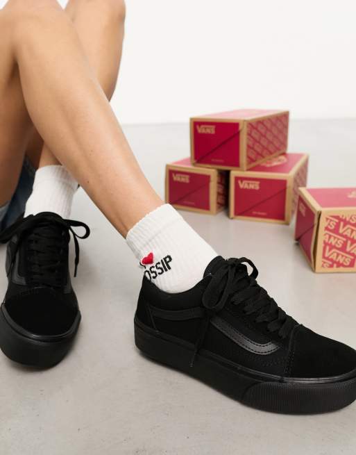 Vans plateforme noir hot sale