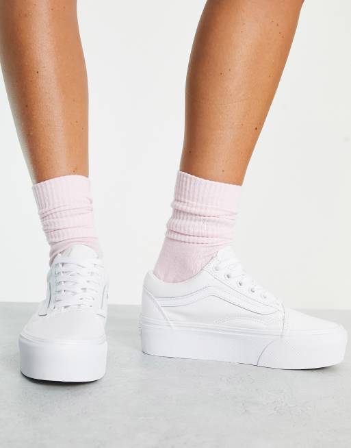 Vans Old Skool Baskets plateforme Triple blanc