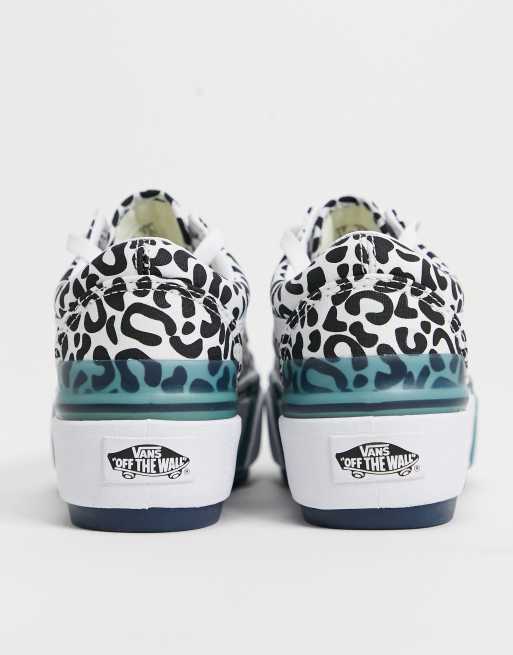 Vans Old Skool Baskets a semelle plateforme avec imprime leopard realise a l encre UV Multicolore ASOS