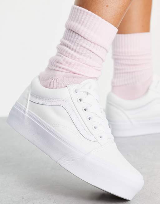 vans old skool plateforme blanche