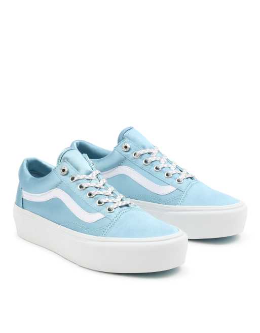 Vans Old Skool Baskets semelle plateforme et carreaux scintillants Bleu