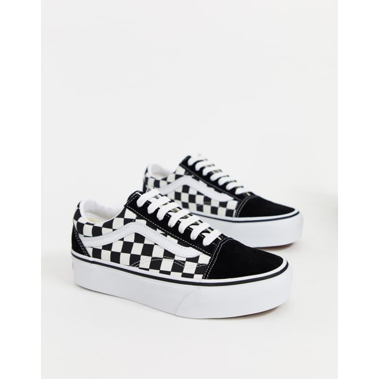 vans slip on plateforme damier