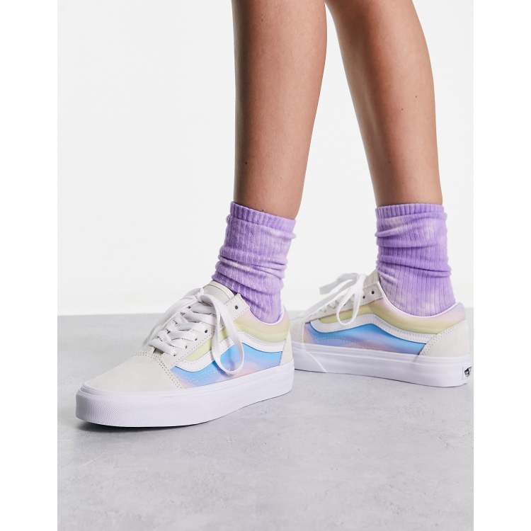 Vans old skool blanche arc en ciel best sale