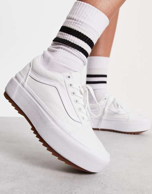 Vans blanche femme pas cher hot sale