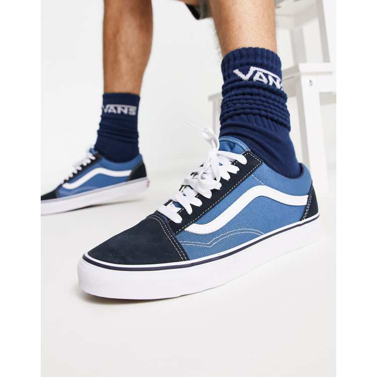 Vans blanche hotsell et bleu