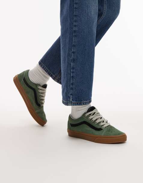 Vans - Old Skool - Baskets effet poulain - Vert sauge - view 1
