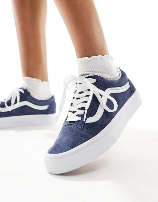 Vans old skool bleu et outlet blanc