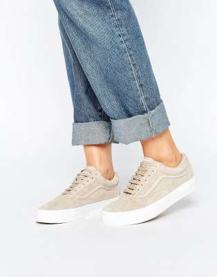 vans old skool suede beige femme