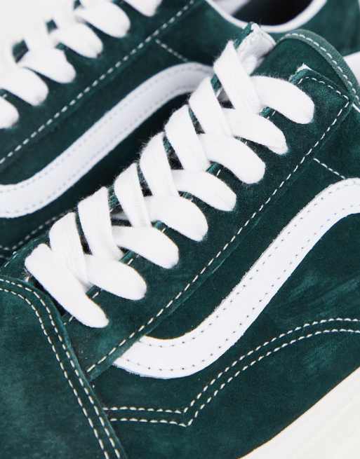 Vans Old Skool Baskets en daim Vert fonc