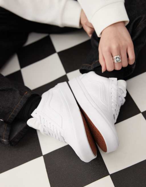 Vans Old Skool Baskets en similicuir Triple blanc ASOS