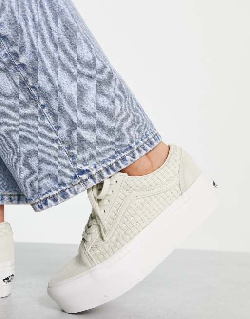 Vans old cheap skool blanche plateforme