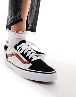 Vans Old Skool trainers in grey and red - ASOS Price Checker