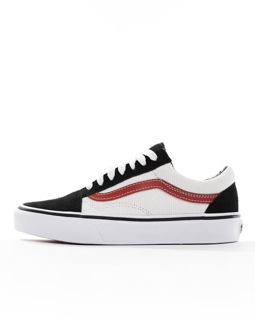 Vans grise sales et rouge