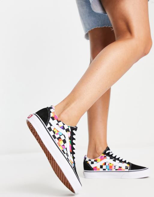 Vans damier shop femme pas cher