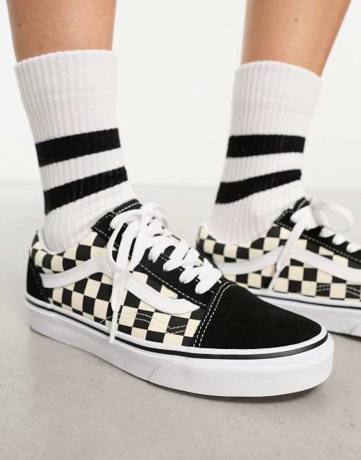 Vans damier noir et cheap blanc femme