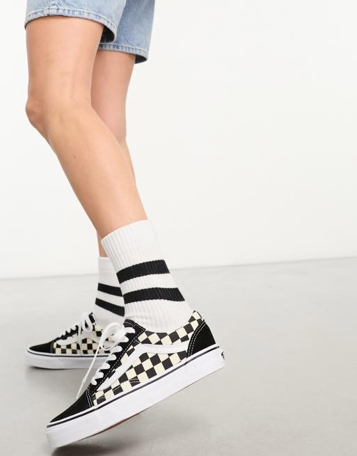 Vans old skool 2025 damier noir et blanc