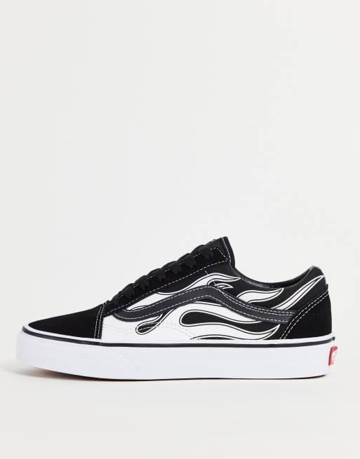 Vans old skool avec cheap des flammes