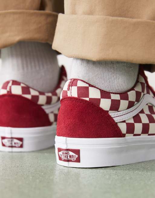 Chaussures Vans Jogging Vans Femme Rouge Vans Old Skool Baskets