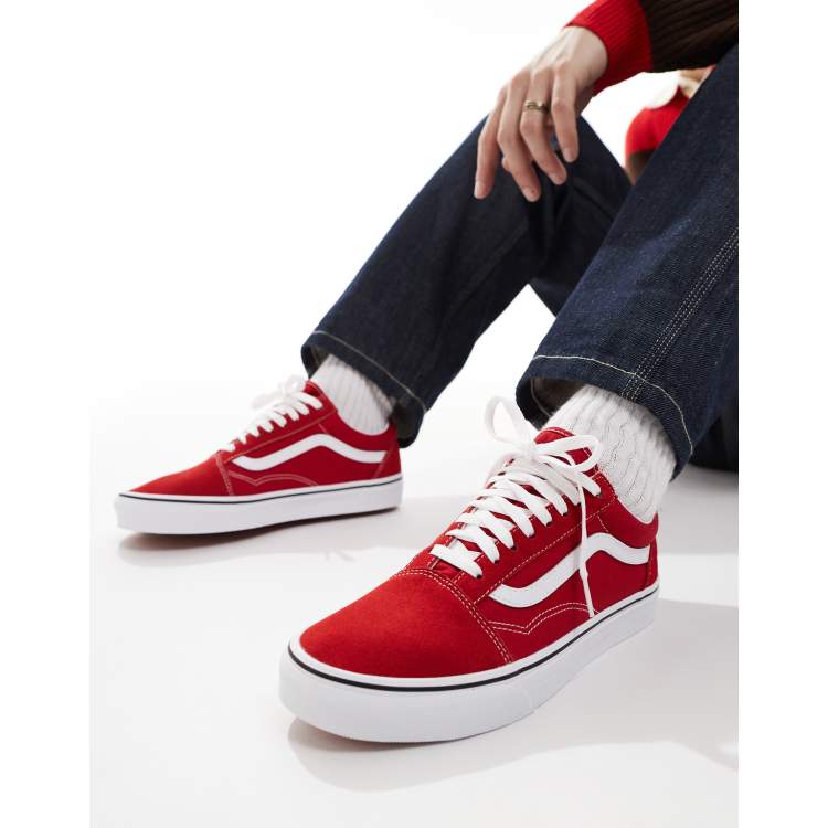 Sneakers Vans Old Skool Rouge Et Blanc Chaussures Vans Old Skool