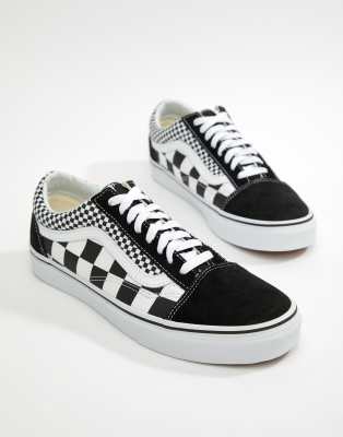 vans old skool baskets à damiers noir va38g1q9b