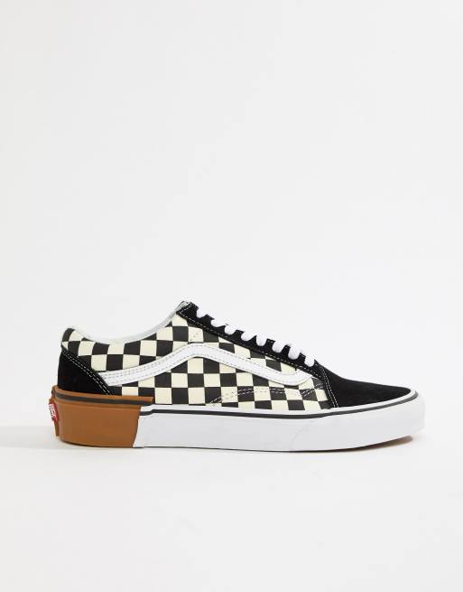 vans old skool damier platform